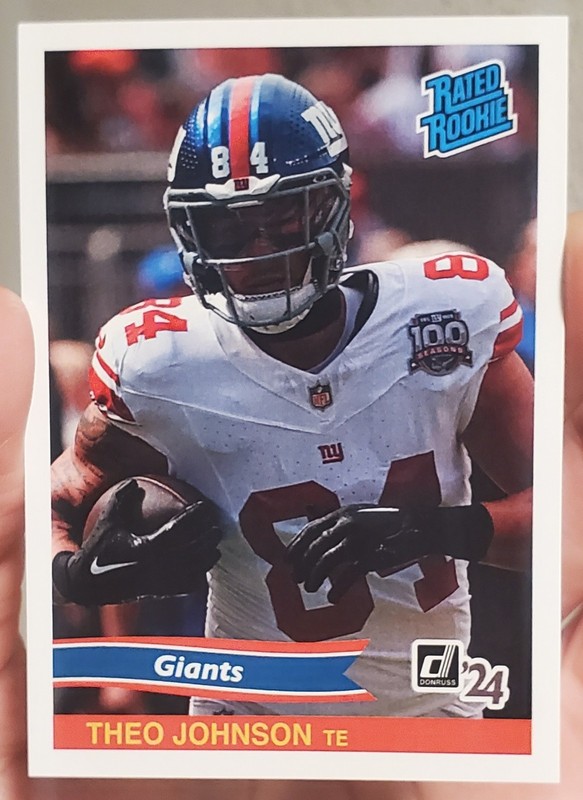 THEO JOHNSON 2024 Panini Instant RC NFL RATED ROOKIE RETRO NEW YORK GIANTS /890
