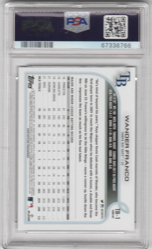 Psa 10 Gem Mint 2022 Topps Team Set Wander Franco Rc #Tb-1 gallery