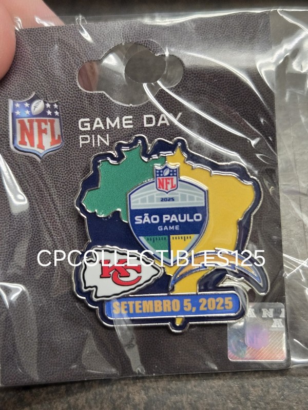 Los Angeles Chargers VS Kansas City Chiefs NFL Brazil 9/5/2025 Game Day Pin NEW