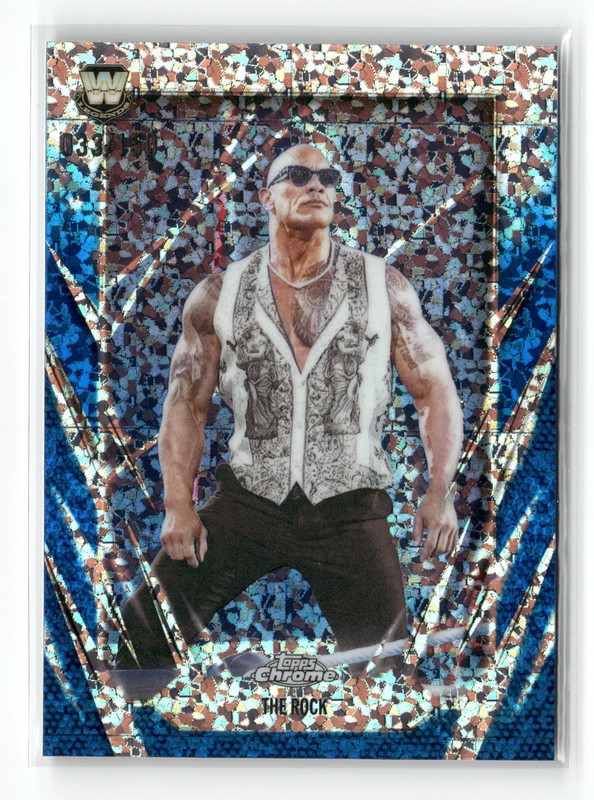 2026 Topps Chrome WWE The Rock #1 Blue Mini Diamond Refractor 033/150 *READ*