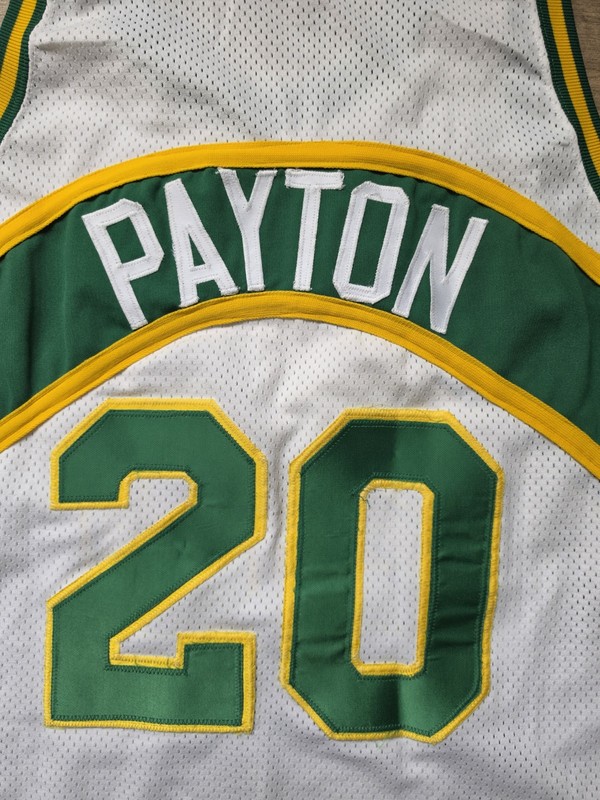 Rare Vintage '93 Authentic Seattle Sonics Champion Jersey Gary Payton Sz 48 XL gallery