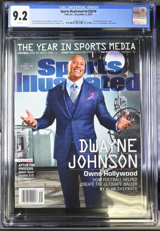 Sports Illustrated December 5 2016 Dwayne Johnson The Rock 1st Cover CGC 9.2