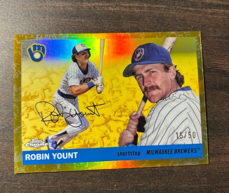 2025 Topps Chrome Platinum Anniversary – Robin Yount Gold Refractor /50 Ssp