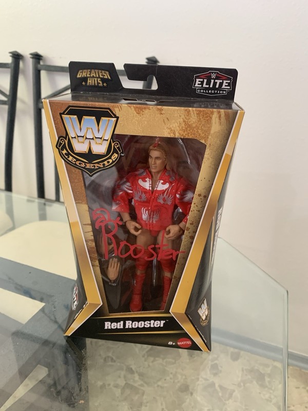 WWE RED ROOSTER SIGNED ELITE TOY Figure Wwf Autographed RARE TERRY TAYLOR