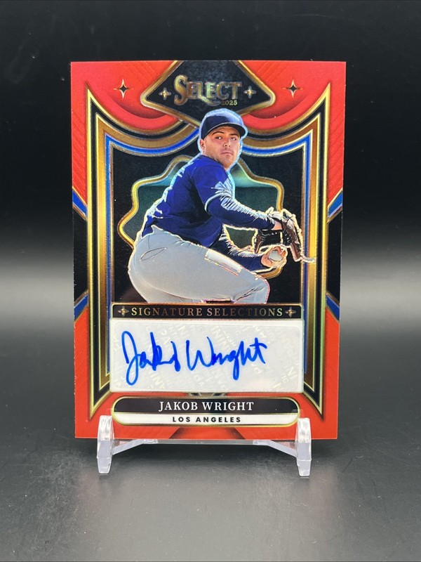 2025 Panini Select Signature Selections JAKOB WRIGHT /99 Red Prizm #SS-JE LAD