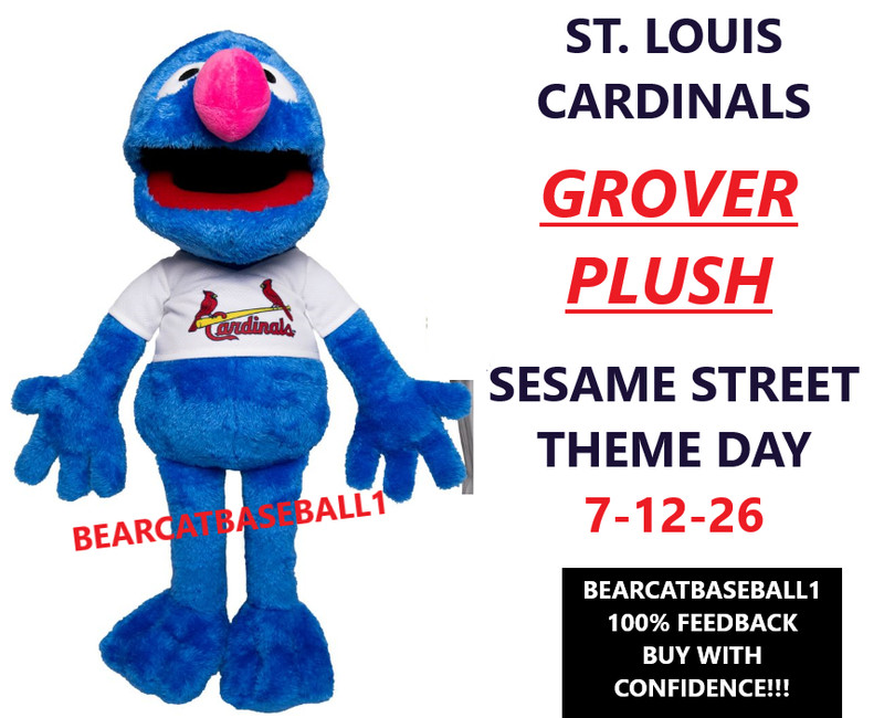 GROVER SESAME STREET ST. LOUIS CARDINALS PLUSH FIGURE 7-12-26 PRESALE