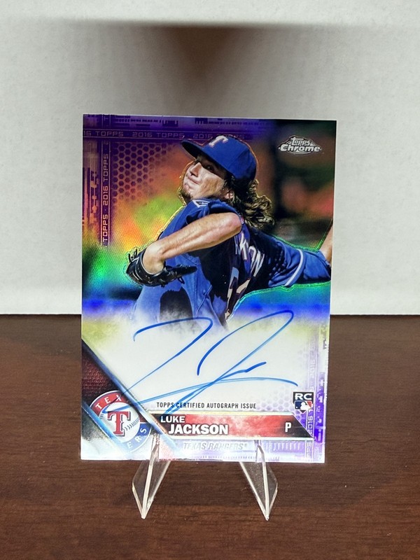 2016 Topps Chrome – Rookie Autographs Luke Jackson #RA-LJ Purple Refractor /250