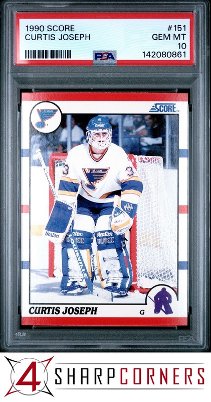 1990 SCORE #151 CURTIS JOSEPH RC BLUES PSA 10