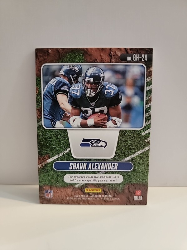 Shaun Alexander 2023 Panini Absolute Ground Hoggs Materials #GH-24 /199 gallery