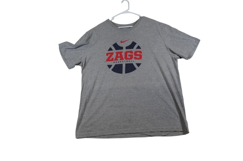 Gonzaga Bulldogs T-Shirt Mens 2XL Gray White Nike Basketball Cotton Lot Of 2 gallery