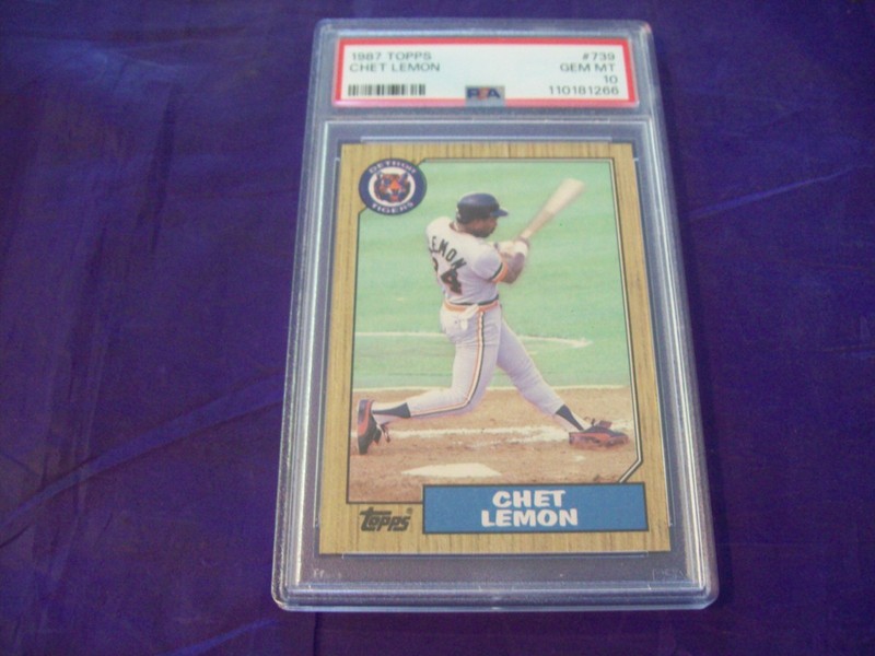 1987 TOPPS #739 CHET LEMON PSA 10