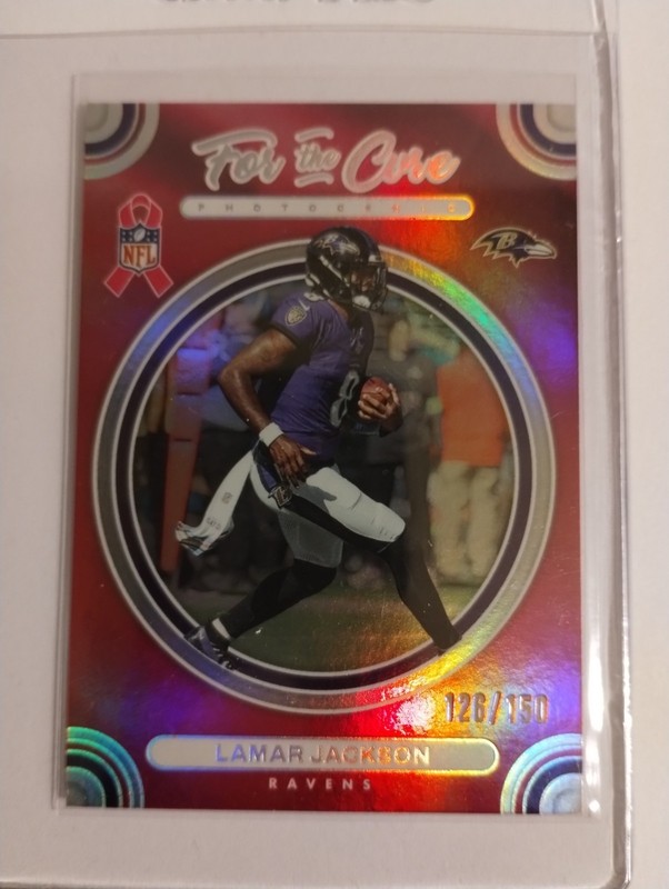 LAMAR JACKSON 2024 PHOTOGENIC FOR THE CURE SILVER RAVENS 13/150 RAVENS